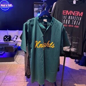 vintage-style knights green mesh baseball jersey